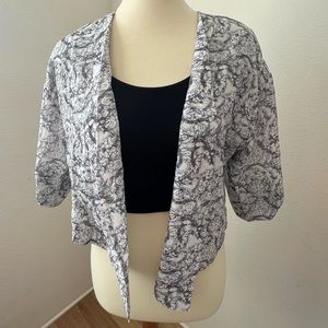 Anthropologie Black and White Shawl Blazer